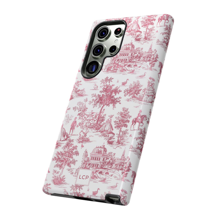 Personalized Custom French Toile Tough Cute Phone Case For Apple iPhone 18, 17, 16, 15 14, Pro Max, Samsung Galaxy S26, S25, S24 Plus Ultra
