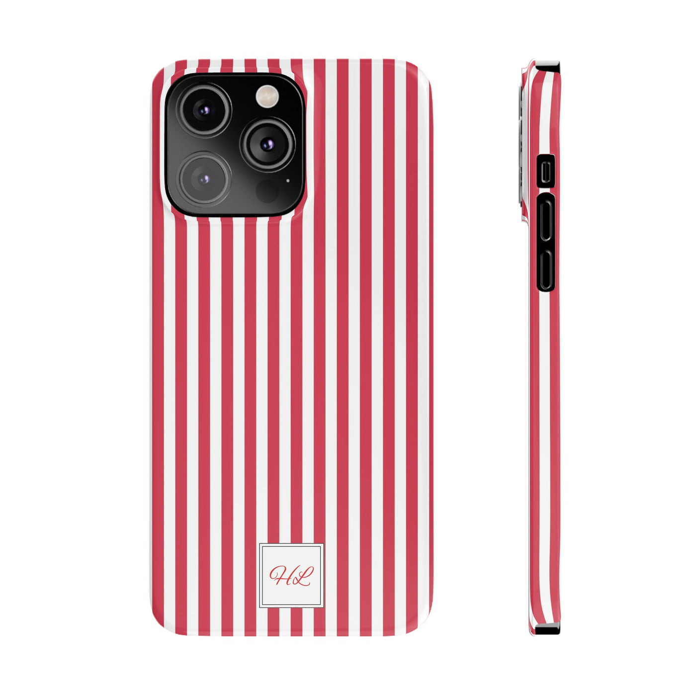 Slim Custom Personalized Winterberry Red Striped Phone Case for Iphone 17 - | iPhone 16 Pro Max Case | iPhone 15 Case Iphone 14 13 12 11 10 9 8 - Studio40ParkLane