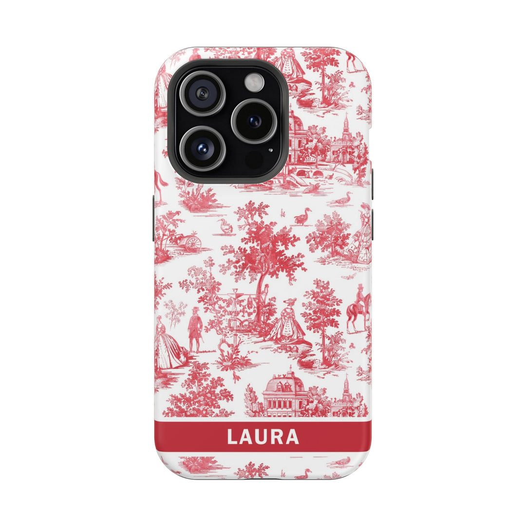 Magsafe French Toile Personalized Initial Custom Gift for Her Cute Phone Cases for Iphone 16 Pro Max | iPhone 15 Case | iPhone 15 Pro Max Case, Iphone 14, 13, 12, 11, 10, 8, 7 - Studio40ParkLane