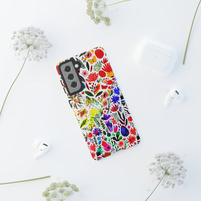 Impact Resistant, Colored Flowers, Cute Phone Cases for Samsung S24, S23, S22, S21, IPhone 15 pro Iphone 14 pro Iphone 13 IPhone 12 Iphone 11