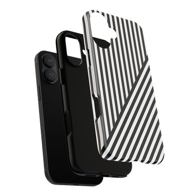 Aesthetic Tough Black White Stripes Phone Case - For iPhone 17 Pro Max iPhone 16 Pro iPhone 15 Iphone 14 Plus 13 Pro 12 11 10 XR - Studio40ParkLane