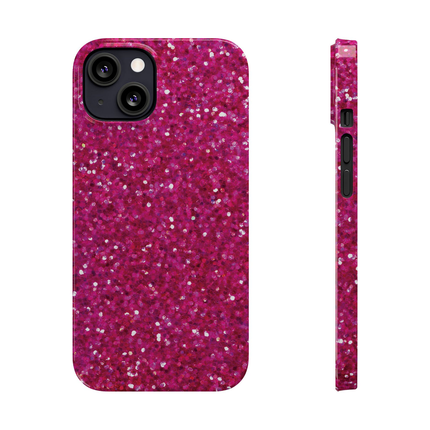 Slim Muted Pink Faux Play on Glitter Effect Cute Phone Cases for Iphone 16 Pro Max | iPhone 15 Case | iPhone 15 Pro Max Case, Iphone 14, Iphone 14 Pro Max, Iphone 13 12 11 8 7