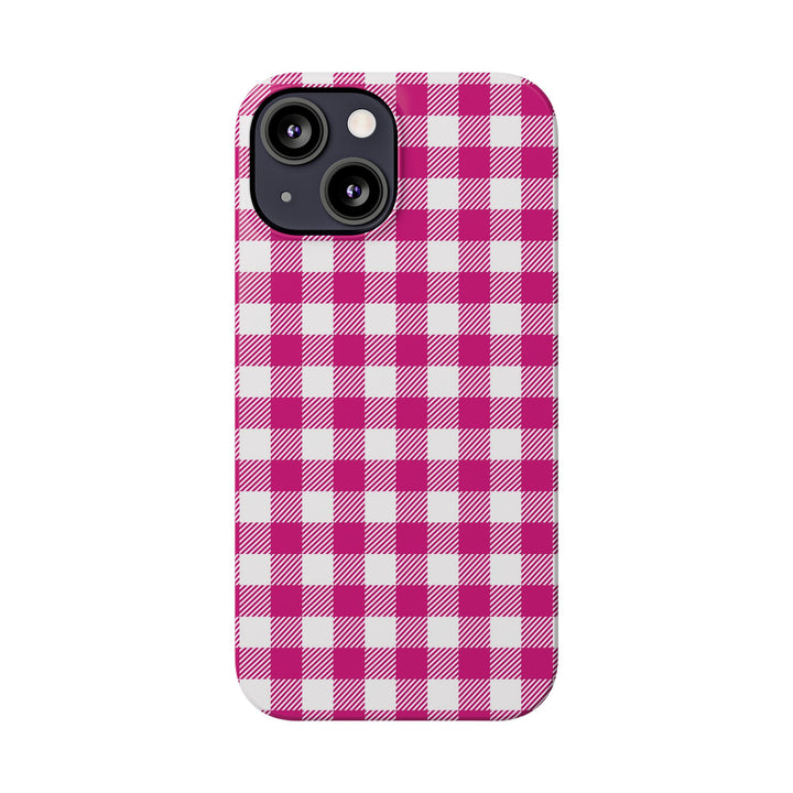 Slim Pink Gingham Gift for Her Cute Phone Cases for Iphone 16 Pro Max | iPhone 15 Case | iPhone 15 Pro Max Case, Iphone 14, 13, 12, 11, 10, 8, 7 - Studio40ParkLane