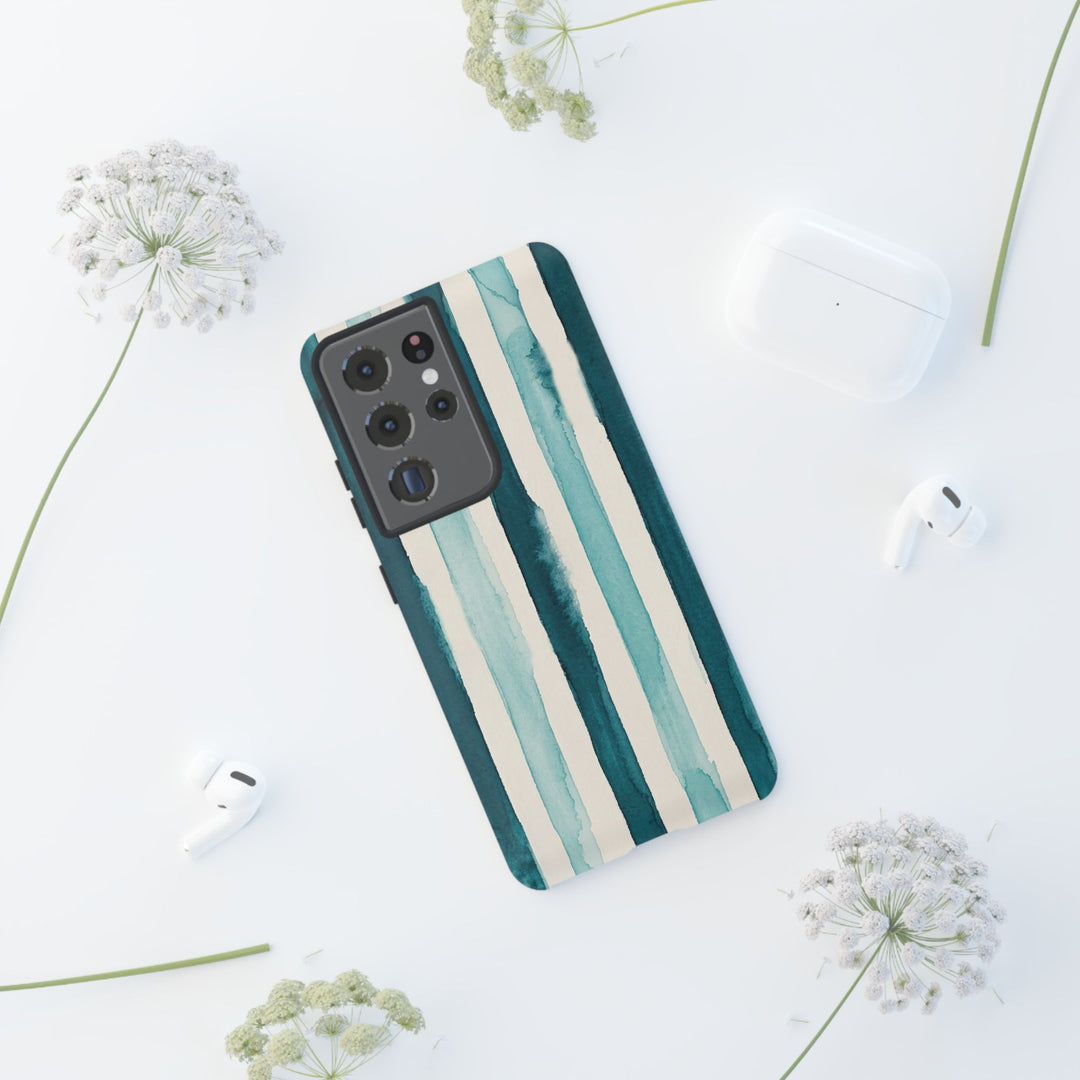 Tough Cute Green Stripes Phone Case, for IPhone 17 Pro Max | Iphone 17 Air, Iphone 16, IPhone 15, 14 13 12, Samsung Galaxy S26, S25, S24, S23