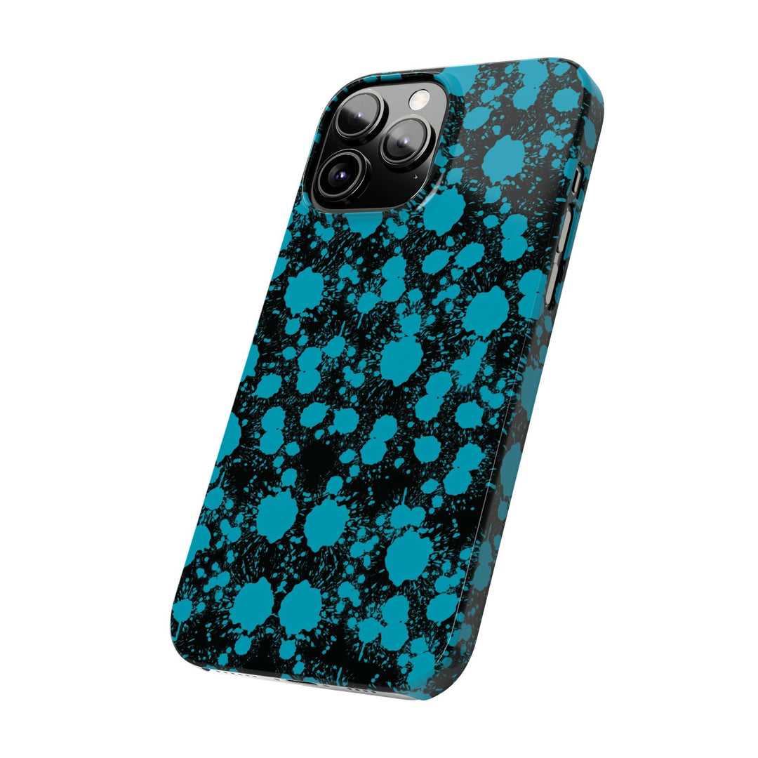 Slim Cute Phone Cases for Iphone - | iPhone 15 Case | iPhone 15 Pro Max Case, Iphone 14 Case, Iphone 14 Pro Max, Iphone 13, Blue Paint Blots Splash - Studio40ParkLane