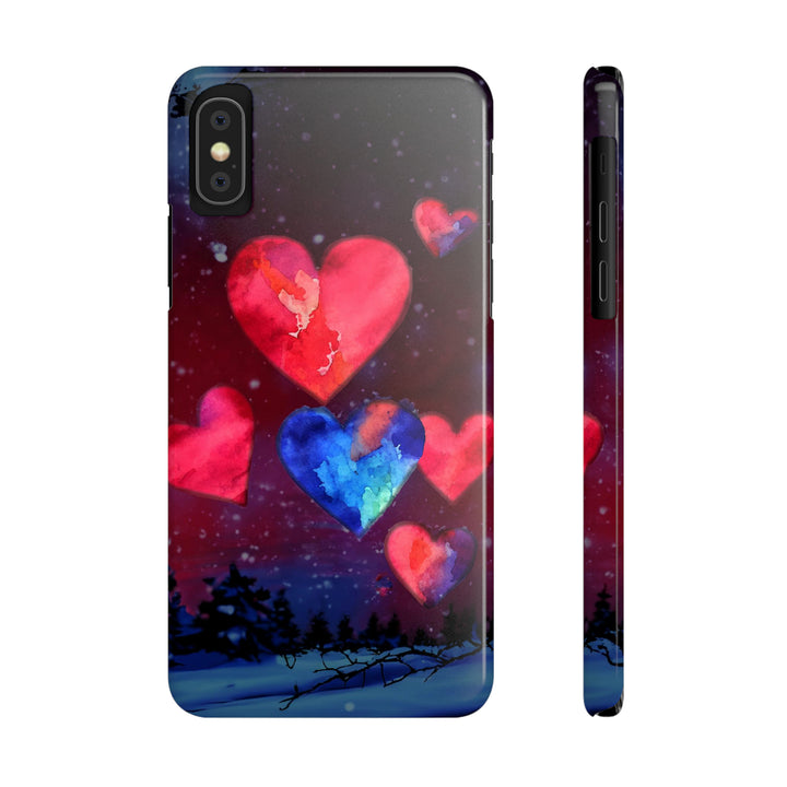 Slim Cute Phone Cases for Iphones - | iPhone 15 Case | iPhone 15 Pro Max Case, Iphone 14 Case, Iphone 14 Pro Max, Iphone 13, Night Sky Hearts Love - Studio40ParkLane