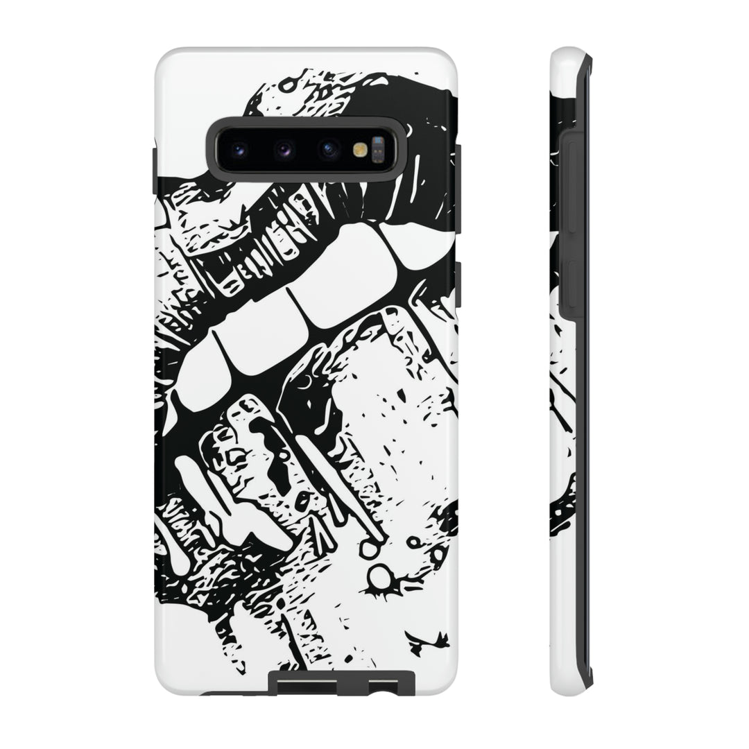 Cute Samsung Phone Case | Aesthetic Samsung Phone Case | Smile Lips Black White | Galaxy S23, S22, S21, S20 | Luxury Double Layer | Cool - Studio40ParkLane