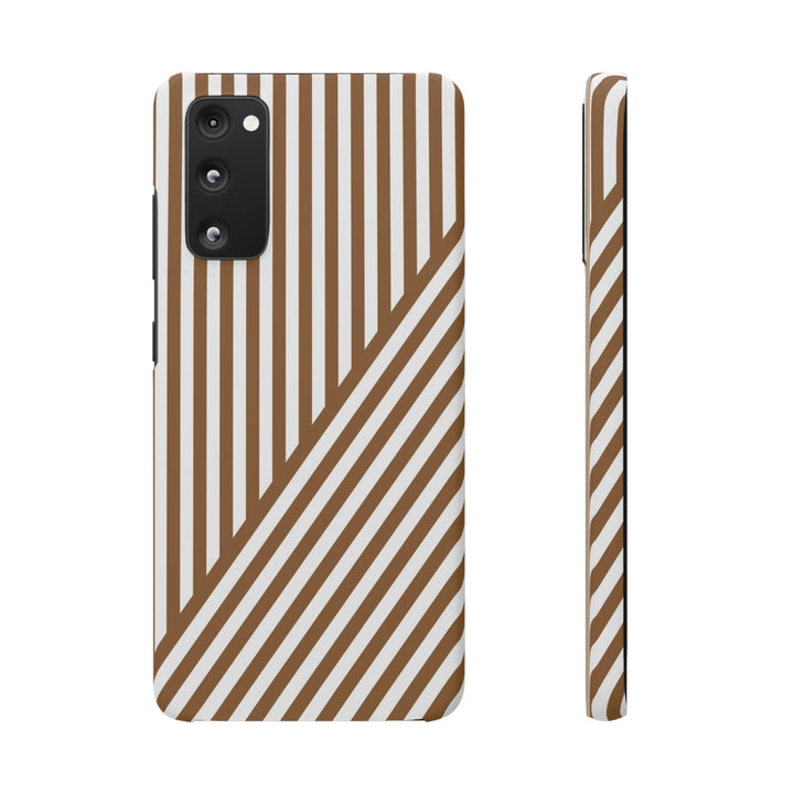 Aesthetic Mocha Brown Stripes Cute Phone Case Sleek Snap - For iPhone 17 Pro Max iPhone 16 Pro iPhone 15 Iphone 14 Plus 13 Pro 12 11 10 Gift - Studio40ParkLane