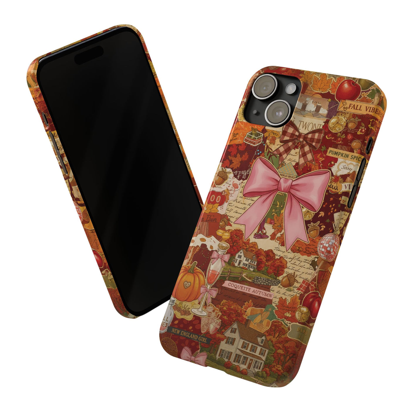 New England fall Coquette Collage Cute Phone Case for Iphone 16 - | iPhone 15 Pro Max Case | iPhone 14 Case Iphone 13 12 11 10 9 8 7 X XS - Studio40ParkLane
