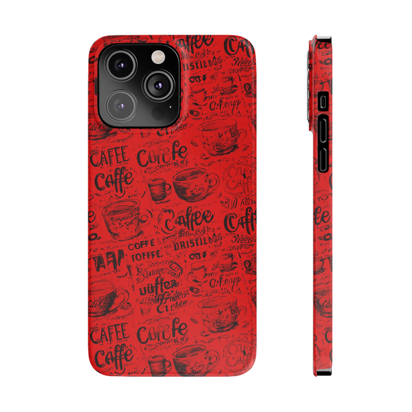 Slim Cute Phone Cases for Iphone - | iPhone 15 Case | iPhone 15 Pro Max Case, Iphone 14 Case, Iphone 14 Pro Max, Iphone 13, Red Black Coffee