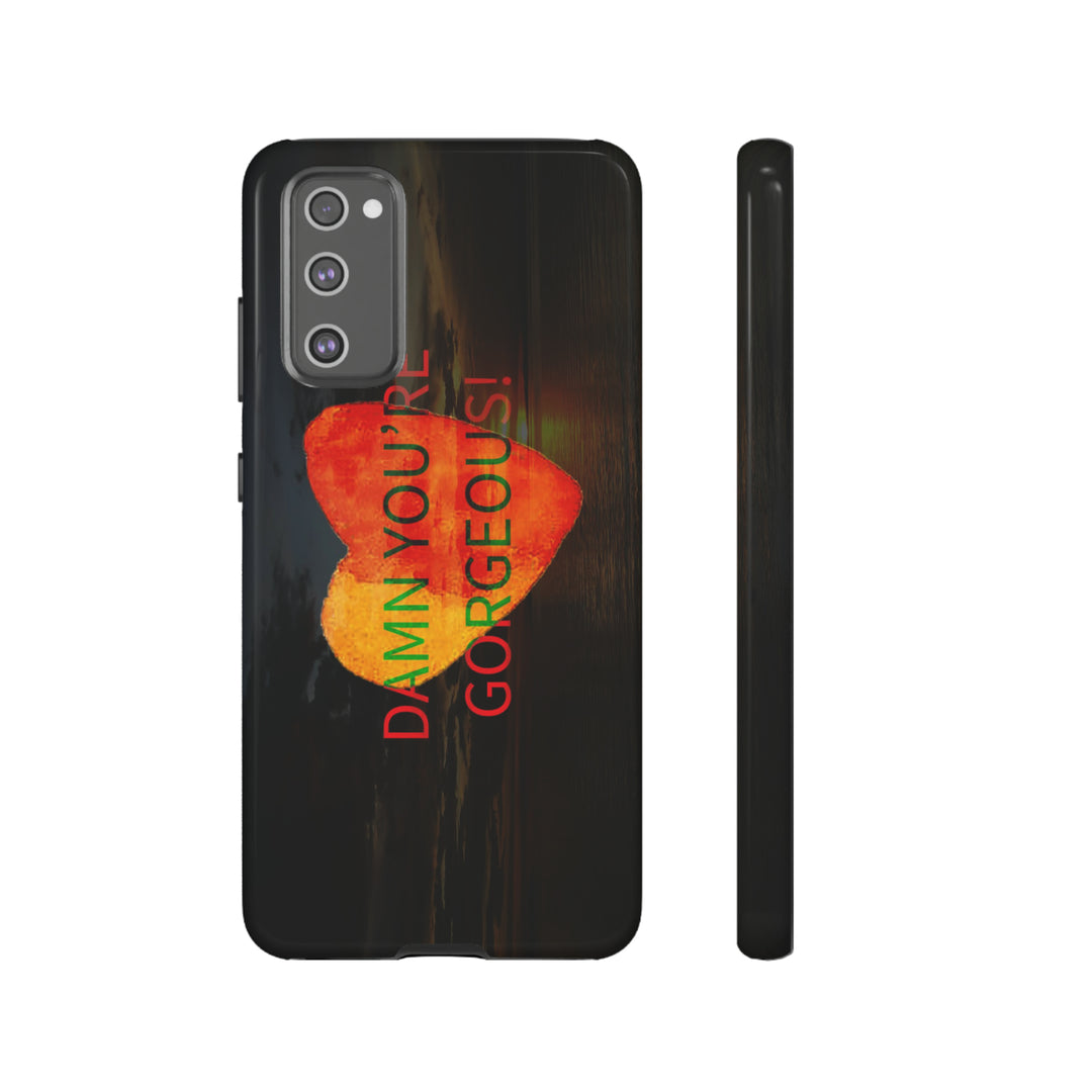 Cute Samsung Phone Case | Aesthetic Samsung Phone Case | Sunset Heart | Galaxy S23, S22, S21, S20 | Luxury Double Layer | Cool - Studio40ParkLane