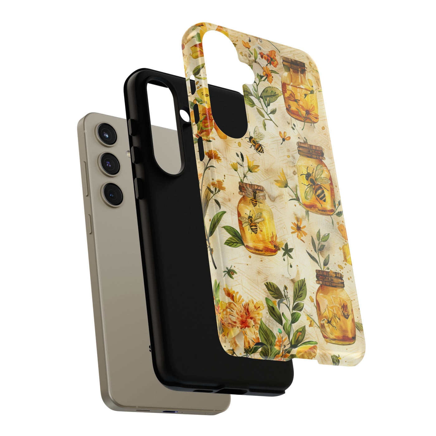 Impact Resistant, Honey Bees, Cute Phone Cases for Samsung S24, S23, S22, S21, IPhone 15 pro Iphone 14 pro Iphone 13 IPhone 12 Iphone 11