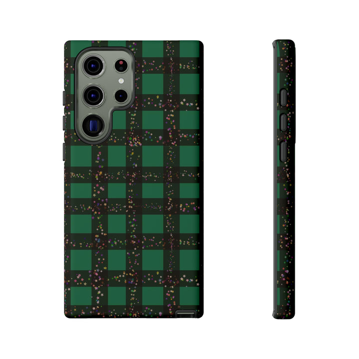 Cute Samsung Phone Cases, Designer Samsung Galaxy S23 Phone Case, Samsung S22 Case, Samsung S21 Case, Samsung S20 Case, Green Festive Plaid - Studio40ParkLane