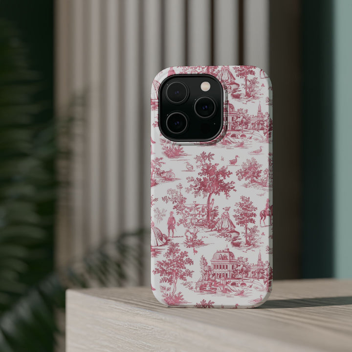 French Pink Toile Magsafe Cute Phone Case for Iphone Gift for Her, iPhone 16 Case | iPhone 15 Pro Max Case, Iphone 14, Iphone 14 Pro Max, Iphone 13, Iphone 12 - Studio40ParkLane