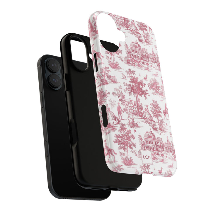Personalized Custom French Toile Tough Cute Phone Case For Apple iPhone 18, 17, 16, 15 14, Pro Max, Samsung Galaxy S26, S25, S24 Plus Ultra