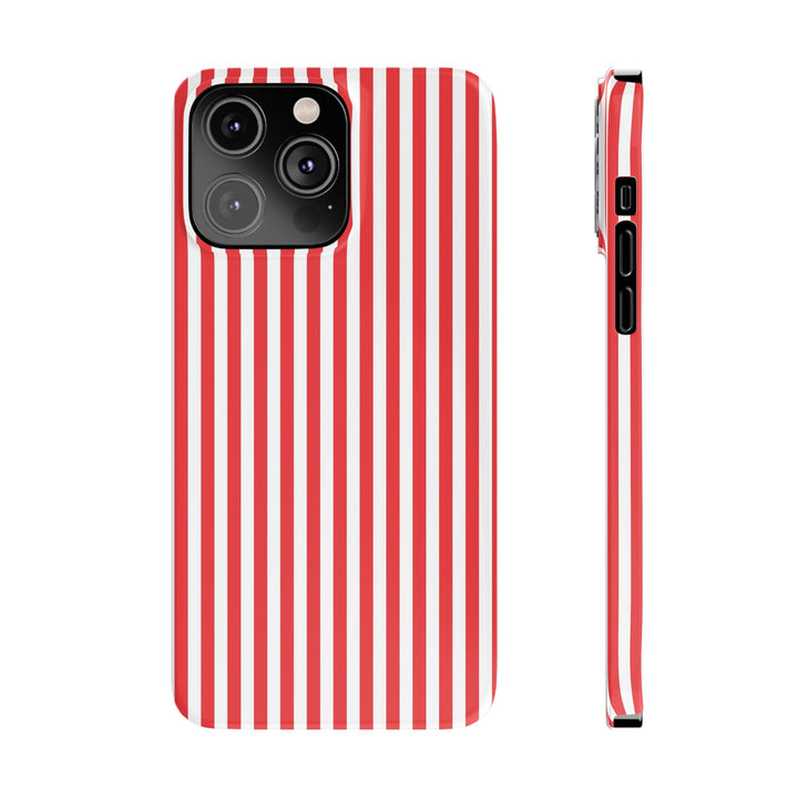 Slim Full Red Striped Cute Phone Case for Iphone 16 - | iPhone 15 Pro Max Case | iPhone 14 Case Iphone 13 12 11 10 9 8 7 XS X Gift for Her - Studio40ParkLane