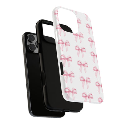 Pink Bows Cute Phone Case, for IPhone 16 Pro Max | Iphone 15, Iphone 14, IPhone 13 Case, 11 8 7, Samsung Galaxy S24, S23, S22, S21, 2 Layer Protection