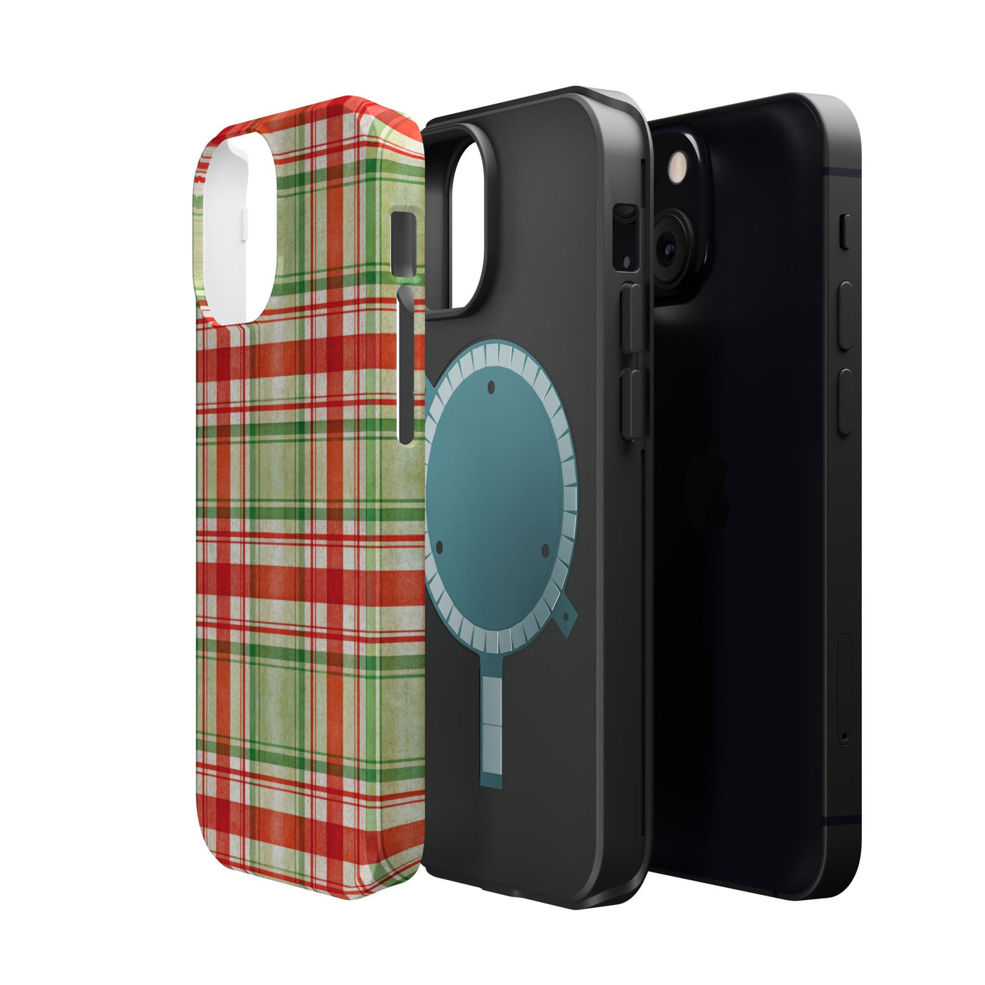 Aesthetic Tough Magsafe Red Green Checkered Phone Case - For iPhone 17 Pro Max iPhone 16 Pro iPhone 15 Iphone 14 Plus 13 Pro 12 11 10 - Studio40ParkLane