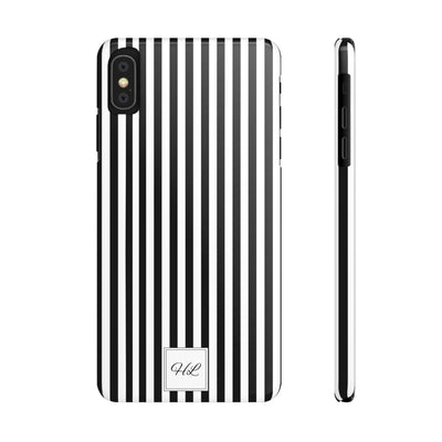 Slim Custom Personalized Black White Striped Phone Case for Iphone 16 - | iPhone 15 Pro Max Case | iPhone 14 Case Iphone 13 12 11 10 9 8 - Studio40ParkLane
