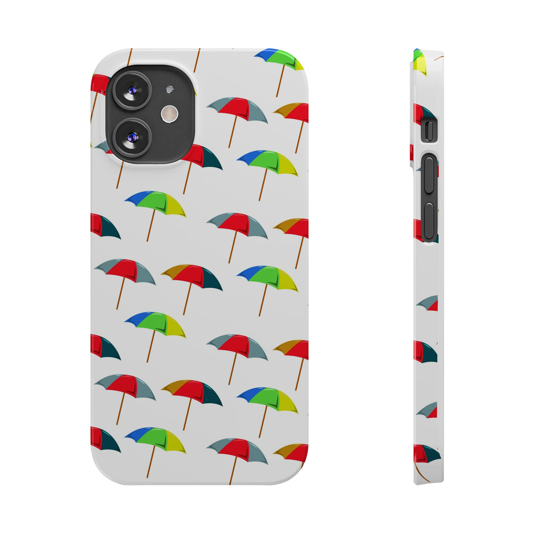 Slim Cute Phone Cases for Iphone - | iPhone 15 Case | iPhone 15 Pro Max Case, Iphone 14 Case, Iphone 14 Pro Max, Iphone 13, Colorful Beach Parasol - Studio40ParkLane