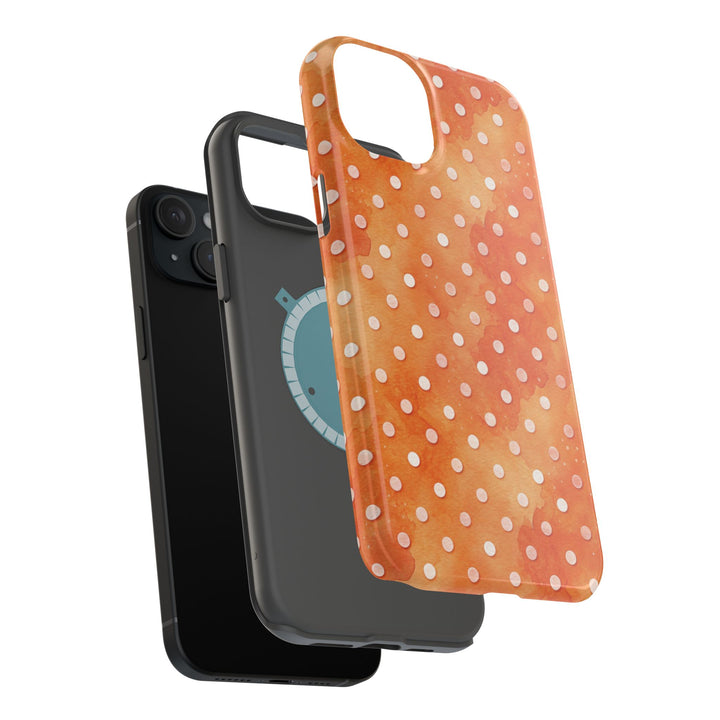 Aesthetic Tough Magsafe Orange Polka Dots Phone Case - For iPhone 17 Pro Max iPhone 16 Pro iPhone 15 Iphone 14 Plus 13 Pro 12 11 10 XR - Studio40ParkLane