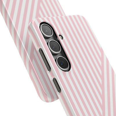 Aesthetic Sweet Pink Stripes Cute Phone Case Sleek Snap - For iPhone 17 Pro Max iPhone 16 Pro iPhone 15 Iphone 14 Plus 13 Pro 12 11 10 Gift