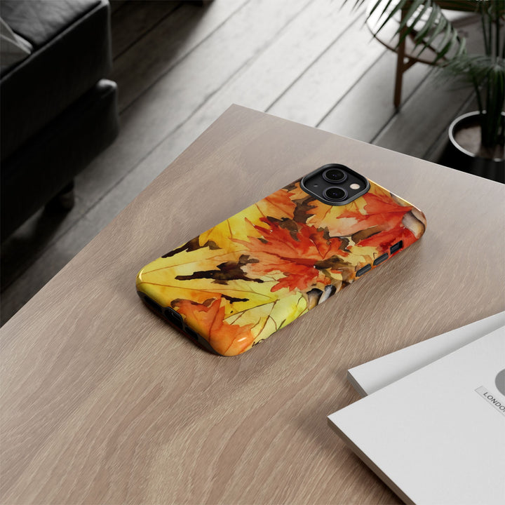 Impact Resistant, Fall Leaves, Cute Phone Cases for Samsung S24, S23, S22, S21, IPhone 15 pro Iphone 14 pro Iphone 13 IPhone 12 Iphone 11 - Studio40ParkLane
