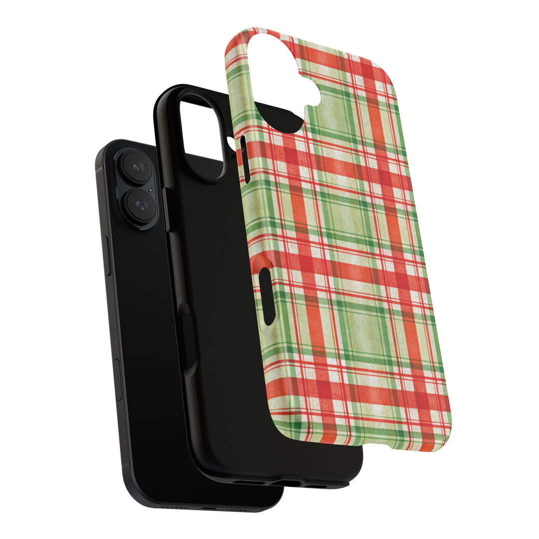 Aesthetic Tough Red Green Checkered Premium Phone Case - For iPhone 17 Pro Max iPhone 16 Pro iPhone 15 Iphone 14 Plus 13 Pro 12 11 10 XR XS - Studio40ParkLane