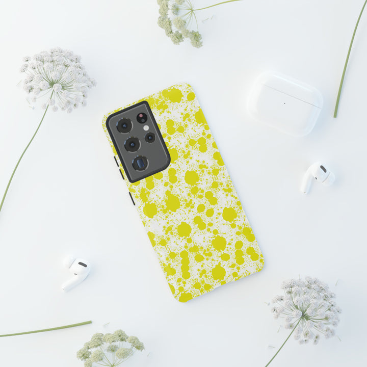 Cool Phone Case | Aesthetic Phone Case | Paint Splash Yellow | For Samsung Galaxy S23, S22, S21, S20 | Luxury Double Layer | Cute - Studio40ParkLane