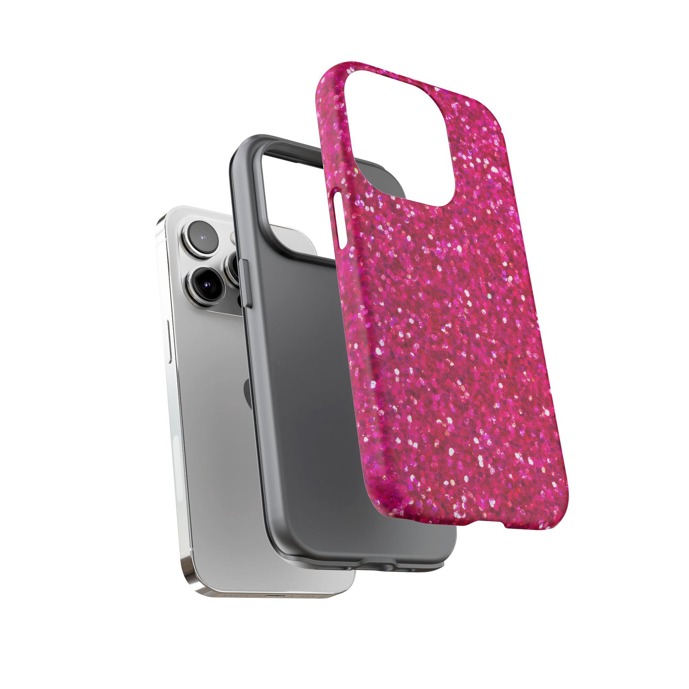 Pink Glitter Cute Phone Case, for IPhone 16 pro Max | Iphone 15, Iphone 14, IPhone 13 Case, 11 8 7, Samsung Galaxy S24, S23, S22, S21, 2 Layer Protection