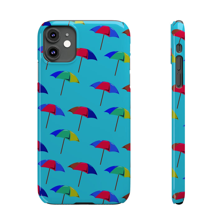 Slim Cute Phone Cases for Iphone - | iPhone 15 Case | iPhone 15 Pro Max Case, Iphone 14 Case, Iphone 14 Pro Max, Iphone 13, Colorful Beach Parasol Blue - Studio40ParkLane