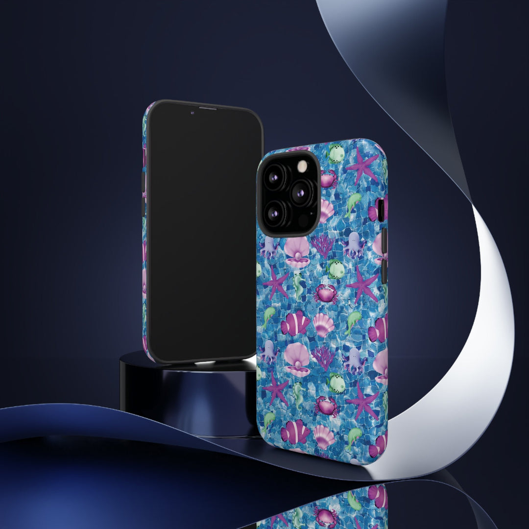 Cute IPhone Case | Blue Pink Under The Sea, iPhone 15 Case | iPhone 15 Pro Case, Iphone 14 Case, Iphone 14 Pro Max Case, Protective Iphone Case - Studio40ParkLane
