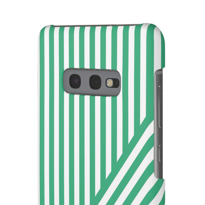 Aesthetic Emerald Stripes Cute Phone Case Sleek Snap - For iPhone 17 Pro Max iPhone 16 Pro iPhone 15 Iphone 14 Plus 13 Pro 12 11 10 Gift