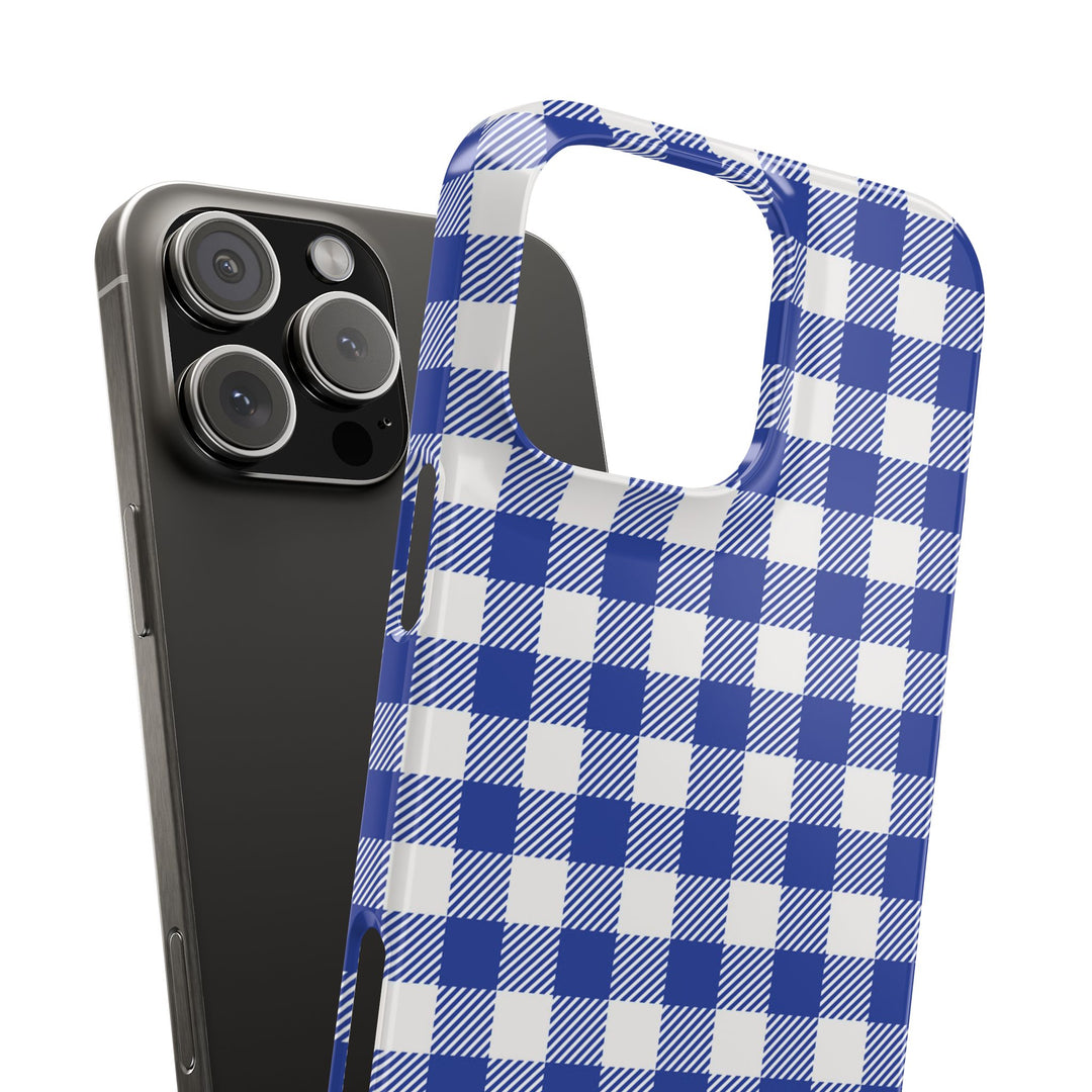 Slim Blue Gingham Gift for Her Cute Phone Cases for Iphone 16 Pro Max | iPhone 15 Case | iPhone 15 Pro Max Case, Iphone 14, 13, 12, 11, 10, 8, 7 - Studio40ParkLane
