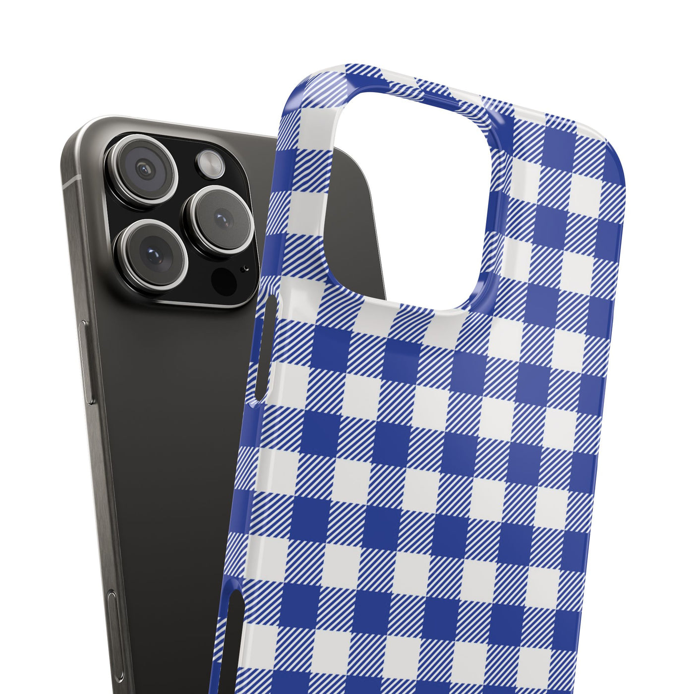 Slim Blue Gingham Gift for Her Cute Phone Cases for Iphone 16 Pro Max | iPhone 15 Case | iPhone 15 Pro Max Case, Iphone 14, 13, 12, 11, 10, 8, 7