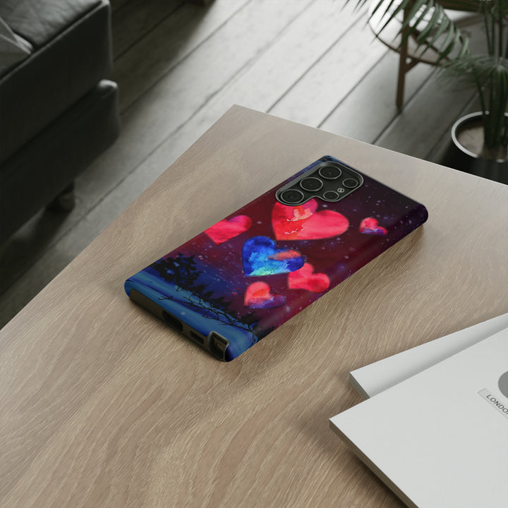 Cute Samsung Phone Case | Aesthetic Samsung Phone Case | Galaxy S23, S22, S21, S20 | Luxury case, Rising Hearts Night Phone Case - Studio40ParkLane