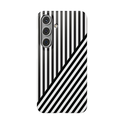 Aesthetic Black White Stripes Cute Phone Case Sleek Snap - For iPhone 17 Pro Max iPhone 16 Pro iPhone 15 Iphone 14 Plus 13 Pro 12 11 10 Gift - Studio40ParkLane