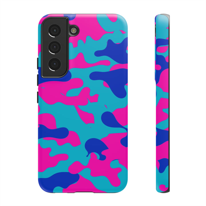 Cute Samsung Phone Case | Aesthetic Samsung Phone Case | Galaxy S23, S22, S21, S20 | Blue Pink Camouflage, Protective Phone Case - Studio40ParkLane