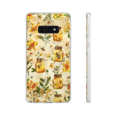 Cute Flexi Phone Cases, Honey Bees Yellow, Compatible with Samsung Galaxy S23, Samsung S22, Samsung S21, Samsung S20, Galaxy S20 Ultra