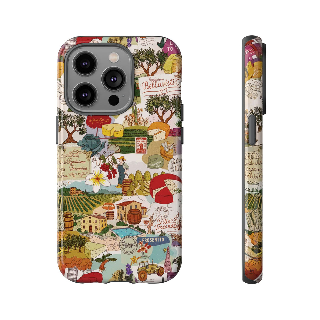Italy Tuscany Coquette Collage Tough Premium Phone Case - For iPhone 17 Pro Max iPhone 16 Pro iPhone 15 Iphone 14 Plus 13 Pro 12 11 10 XR - Studio40ParkLane