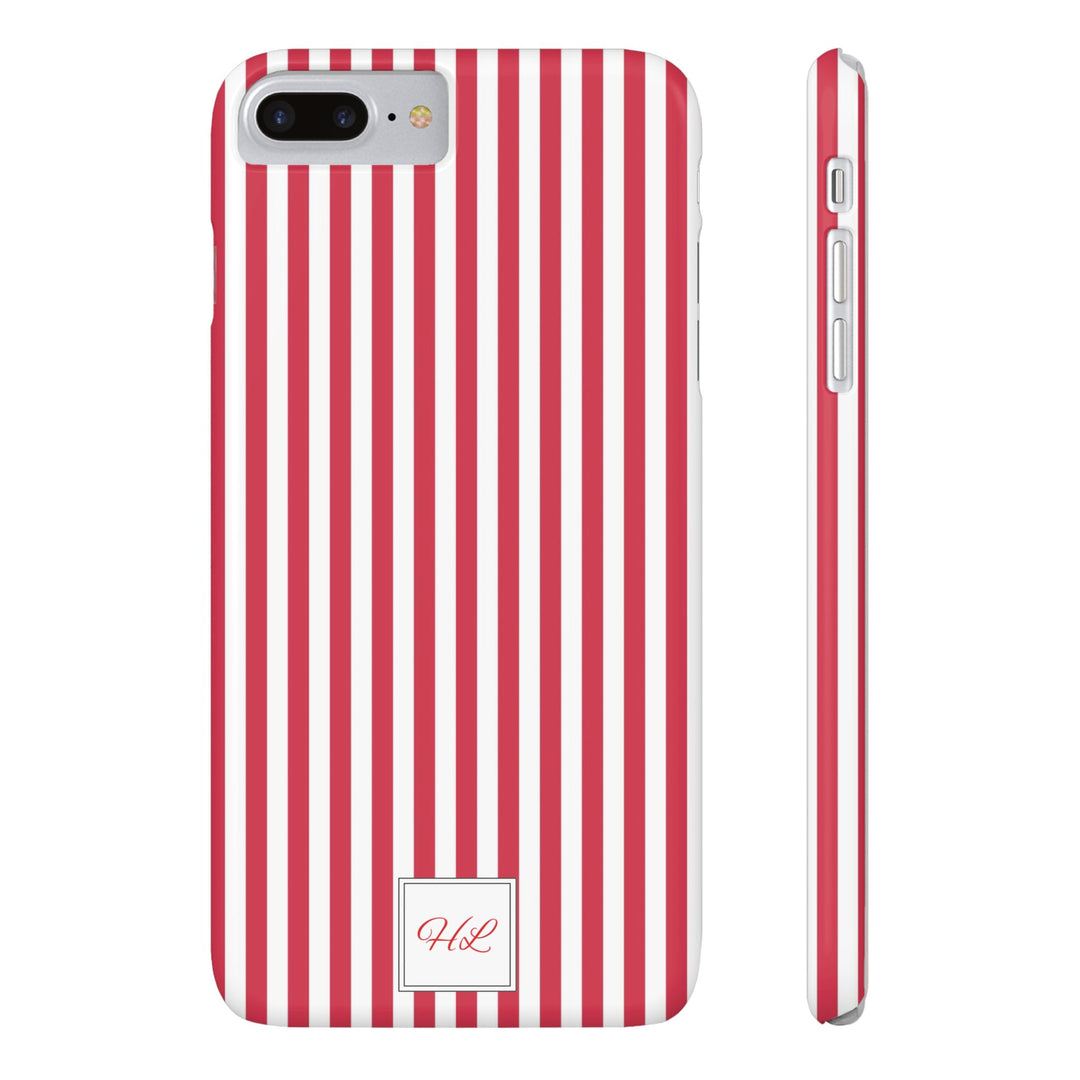 Slim Custom Personalized Winterberry Red Striped Phone Case for Iphone 17 - | iPhone 16 Pro Max Case | iPhone 15 Case Iphone 14 13 12 11 10 9 8 - Studio40ParkLane