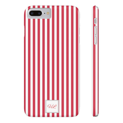 Slim Custom Personalized Winterberry Red Striped Phone Case for Iphone 17 - | iPhone 16 Pro Max Case | iPhone 15 Case Iphone 14 13 12 11 10 9 8 - Studio40ParkLane