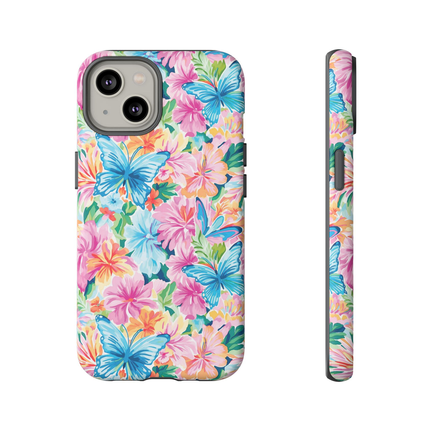 Premium Tough Butterflies Flowers Cute Phone Cases for Samsung S24, S23, S22, S21, S20, Plus and Ultra, Iphone 16 Pro Max,15, 14, 13, 12, 11, 10