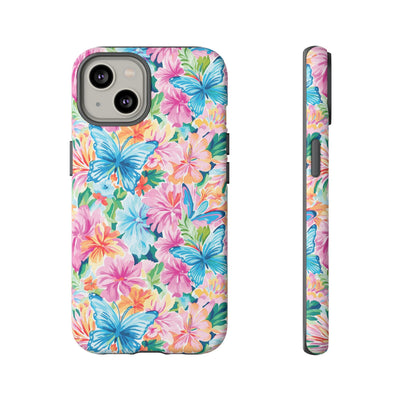 Premium Tough Butterflies Flowers Cute Phone Cases for Samsung S24, S23, S22, S21, S20, Plus and Ultra, Iphone 16 Pro Max,15, 14, 13, 12, 11, 10