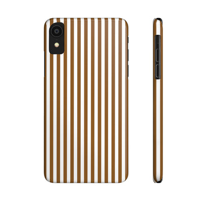 Slim Mocca Brown Striped Cute Phone Case for Iphone 16 - | iPhone 15 Pro Max Case | iPhone 14 Case Iphone 13 12 11 10 9 8 7 XS X Gift for Her - Studio40ParkLane