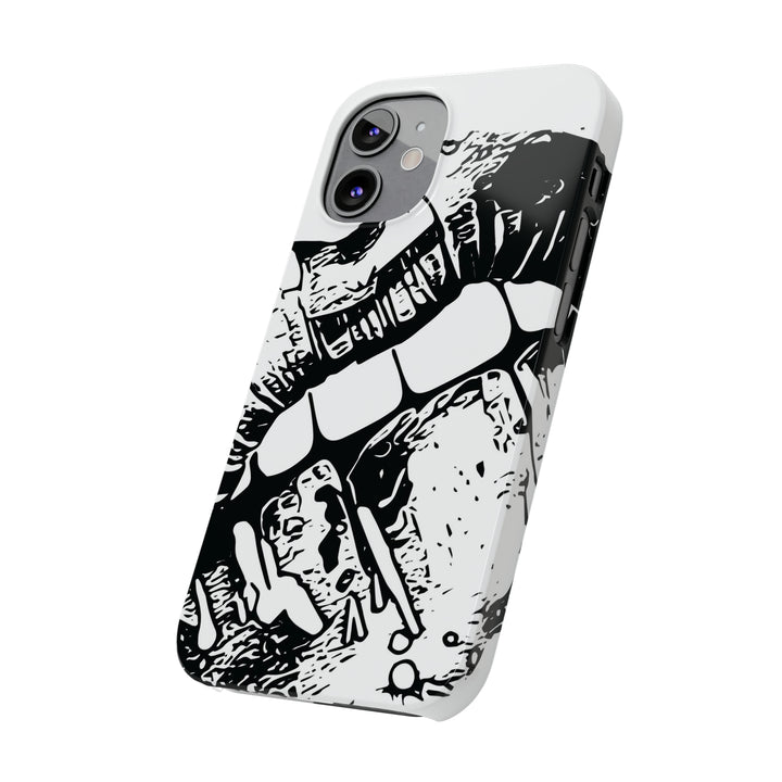 Slim Cute Phone Cases for Iphone - | iPhone 15 Case | iPhone 15 Pro Max Case, Iphone 14 Case, Iphone 14 Pro Max, Iphone 13, Smile Lips Black and White - Studio40ParkLane
