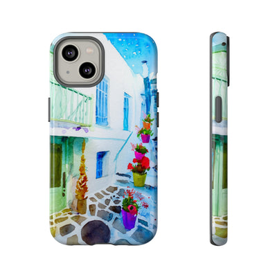 Impact Resistant, Greece House, Cute Phone Cases for Samsung S24, S23, S22, S21, IPhone 15 pro Iphone 14 pro Iphone 13 IPhone 12 Iphone 11