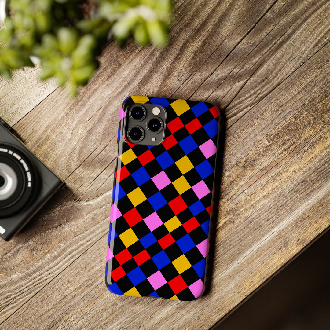 Slim Abstract Colorful Checkerboard Cute Phone Case for Iphone 17 - | iPhone 16 Pro Max Case | iPhone 15 Case Iphone 14 13 12 11 Gift for Her - Studio40ParkLane