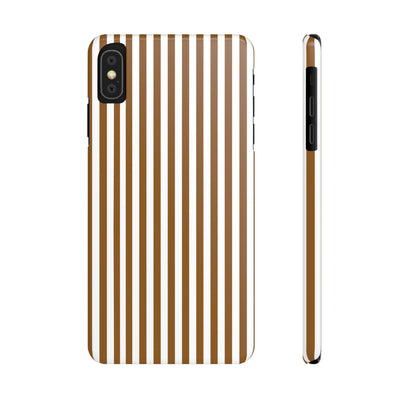 Slim Mocca Brown Striped Cute Phone Case for Iphone 16 - | iPhone 15 Pro Max Case | iPhone 14 Case Iphone 13 12 11 10 9 8 7 XS X Gift for Her - Studio40ParkLane