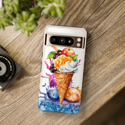 Impact Resistant, Summer Ice Cream Cone, Cute Phone Cases for Samsung S24, S23, S22, S21, IPhone 15 pro Iphone 14 pro Iphone 13 IPhone 12 Iphone 11